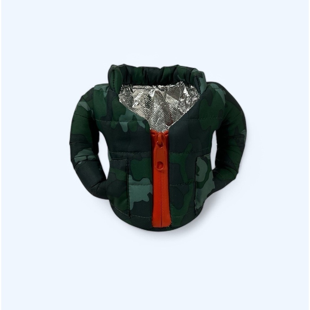 Puffin‎ Beverage Jacket Koozie Cooler Coat Drink Holder Insulated Zip